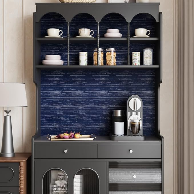 CRE8TIVE Dark Blue Grasscloth Peel and Stick Wallpaper Textured Blue Contact Paper for Cabinets and Drawers 12
