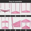 Orimade Rustproof 4 Tier Floor Standing Corner Shower Caddy Organizer, Plastic Metal Splicing Floor Corner Shelf Rack Storage Stands for Bathroom,10.8 x 10.8 x 44.6 inches, Pink
