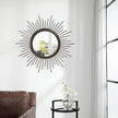 Large Sunburst Wall Mirror, Round Home Modern Metal Art Mirror for Bathroom Living Room Hallway Bedroom Balcony Farmhouse 24