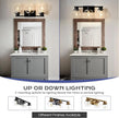 3-Lights Black Bathroom Vanity Lights, Modern Bathroom Lighting Fixtures with Globe Glass Shade, 22in Matte Black Wall lamp for Bath Over Mirror Kitchen Cabinet Living room Hallway Bedroom Porch