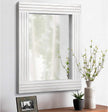 Wood Mirror Rectangular Framed Rustic Vintage Mirrors Decor Farmhouse Bedroom Bathroom Mirror for Dressing Table Entrance Small 16