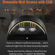 Lightess LED Wall Sconce Light Indoor Dimmable Wall Lights Modern 12W Hallway Wall Lighting for Living Room Bedroom Stair, Warm White