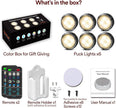 LED Puck Lights with Remote Control, Battery Operated Wireless Closet Light, Under Cabinet Lighting Stick on Tap Push Lights, Color Changing Under Counter Light for Kitchen, 6 Pack - Black