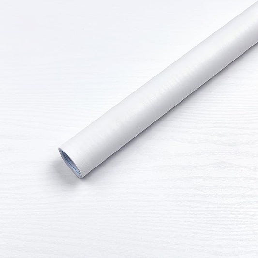 COSNIGHT White Wood Grain Contact Paper Self-Adhesive - Removable Peel and Stick Wallpaper for Kitchen Cabinets, Countertops and Home Decor - Wall Vinyl Wrap Waterproof 15.7In x 393In Renter Friendly
