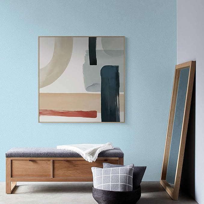 Light Blue Contact Paper Peel and Stick Wallpaper Removable Silk Embossed Wall Paper Self Adhesive Home Decorative for Wall Covering Textured Wallpaper for Cabinets Bedroom 15.7" X 393.7"