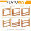 Wood Bathroom Shelf, 3-Tier Adjustable Shoes Rack&Plants Rack, Wall-Mounted or Stand for Living Room (Honey Oak)
