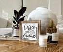 Coffee Till Cocktails Sign, Coffee Bar Decor, Wood Box Desk Décor, Home Bar Decor, Farmhouse Desk Decoration, Home Tabletop Decoration, Shelf Decorative Plaque