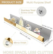 2 Pack 24 Inch Gold Reflective Acrylic Shelves, Gold Foating Shelves, Modern Sunglasses Essential Oil Picture Ledge Display Toy Storage Shelf
