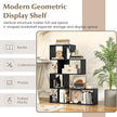 Giantex 5-Tier S-Shaped Bookshelf, Geometric Bookcase w/Open Cubes, Modern Decorative Display Shelf w/Anti-Toppling Kits, Freestanding Storage Rack for Living Room, Study, Home, Office, Black