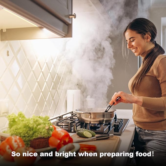 Under Cabinet LED Lights, Dimmable Under Cabinet Lighting, 4 Pack LED Lights for Kitchen Under Cabinet, Under Counter Light Natural White 4500K