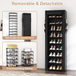 Shoe Rack with Cover Narrow Shoe Organizer with 4 Side Pockets 10 Tier Tall Shoe Storage Holds 18-22 Pairs Shoes and Boots Shoe Rack for Closet Entryway Garage