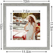 Vittanly 12x12 Picture Frames Set of 9, Shatter Resistant Plexiglass, Display 8x8 Pictures with Mat or 12x12 without Mat, Photo Frames for Wall Mount, Engineered Wood, Grey