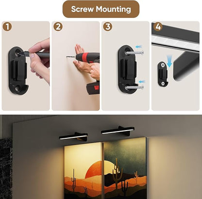 Battery Operated Picture Lights for Wall,6500mah Rechargeable Picture Light with Remote,Wireless Painting Lights 3 Color Temperature Dimmable,LED Art Light for Frame Artwork Portrait Dartboard.