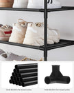 SONGMICS Shoe Rack, 10-Tier Shoe Storage Organizer, Space-Saving, 11 x 32.7 x 62.6 Inches, Entryway, Metal Frame, Non-Woven Fabric Shelves, Ink Black ULSR210B02