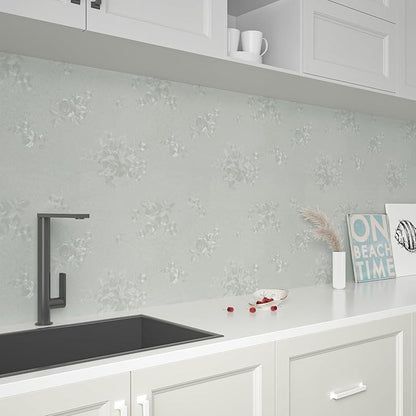 CHIHUT Peel and Stick Vintage Floral Wallpaper Embossed Beige Subtle Rose Floral Wallpaper for Bedroom Living Room Textured Removable Self Adhesive Contact Paper for Cabinets Accent Walls 12"x100"