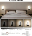 Hardwire Modern Wall Sconces with Stepless Adjustable 10%-100% 7W Acrylic LED Wall Light Brightness Suitable for Living Room Corridor Bedside (Warm White 3000K 1 Pack)