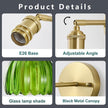 Vintage Wall Sconces with Pullswitch, 180 Degree Adjustable, Hradwired Modern Wall Lighting Fixture with Green Tulip Glass Lampshade for Bedroom Bedside Bathroom(2pack)