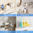 Diesisa Acrylic Wall Mounted Shower Caddy, Clear, Large Size 4D x 12.8