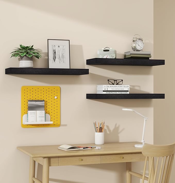 Vervida® 3 Pack Black Floating Shelves,24
