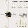 Wall Sconces Set of Two, Black and Gold Bathroom Wall Sconces with Clear Glass,Hardwired Modern Sconces Wall Decor Set of 2 Wall Light for Bathroom Mirror Bedroom Living Room Hallway Vanity