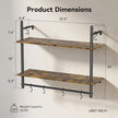 Merapi Industrial Pipe Floating Shelf with Towel Bar & Hooks - 31.5