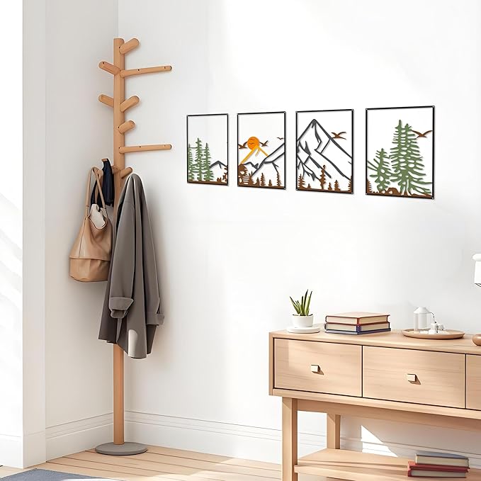 DICYWUDI Colorful Metal 47.24 x 15.7 inch Mountain Wall Decor – Minimalist Wall Art for or Indoor Kitchen Bathroom Bedroom Living Room Dining Room