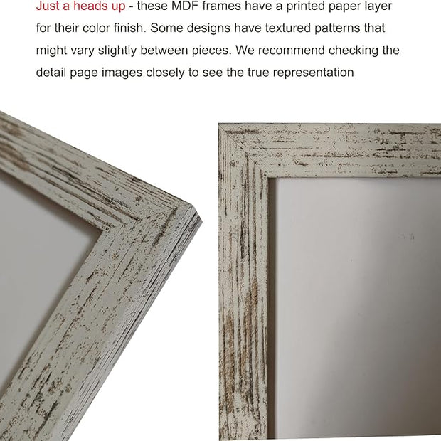 LUCKYLIFE Picture Frame Set 10-Pack, Gallery Wall Frame Collage with 8x10 5x7 4x6 Frames in Distressed White Finishes