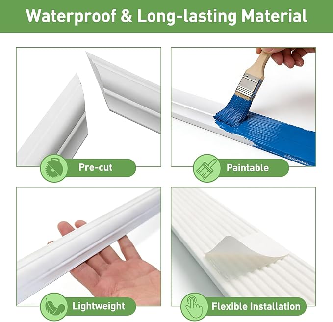 Peel and Stick Wall Molding, 4 Set 16