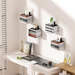Invisible Floating Bookshelf for Wall, 8 Tier Vertical Spine Book Tower Wall Mounted, Heavy-Duty Metal Book Organizers for Home Office, 4 Pack Black