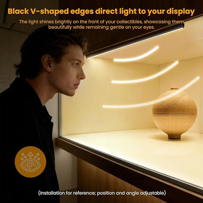 Black Shelf Lights, LED Bookcase Lighting Compatible with Alexa, WiFi Dimmable 2700K Under Shelf Lighting for Bookshelf, Display Case, Cabinets with App, Remote, Memory Function (4Pack 12In)