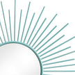 3 Pack Metal Mirrors for Wall Sunburst Wall Mirrors Home Décor Decorative Hanging Wall Art for Living Room Bedroom Entryway (Blue, Sunburst)
