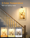 WILLED Picture Lights for Wall Rechargeable,Wireless Battery Operated Art Lighting for Paintings,Puck Lights with Remote,Picture Frame Lights,Dimmable & TimerWireless,Magnetic Gallery Light