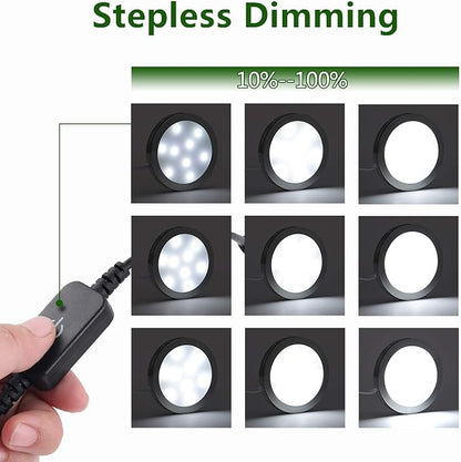 AIBOO Under Cabinet LED Black Cover Puck Lighting Kit with Touch Dimmer Switch for Kitchen Cupboard Closet Lighting (6 Lights,Daylight White)