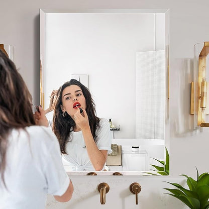 Rectangular Beveled Bathroom Mirrors, 36X48 inch Square Frameless Mirror, Rectangular Frameless Mirrors，Beveled Bathroom Mirror。