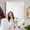 Rectangular Beveled Bathroom Mirrors, 18X26 inch Square Frameless Mirror, Rectangular Frameless Mirrors，Beveled Bathroom Mirror。