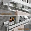 VOLPONE Bathroom Shelves Wall Mounted 2 Tier Glass Floating Shelf - Tempered Glass Wall Organizer (White)