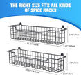 Spice Rack Organizer Wall Mount, Spice Organization Storage Shelf for Cabinet Door, 4 Packs Wall Spice Rack Saving Space for Kitchen, Black