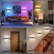 Motion Sensor Wall Sconces Set of 2, Rechargeable 5000mAh Battery Operated Wall Light with Remote Control 3 Colors Temperatures & Dimmable 15 RGB Colors Up and Down Wireless Wall Mount Light