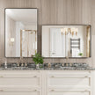 Black Bathroom Mirror 48X32 Inch, Black Metal Framed Mirror for Wall, Rounded Rectangle Matte Bathroom Vanity Mirror with Tempered Glass, Anti-Rust, Horizontal/Vertical