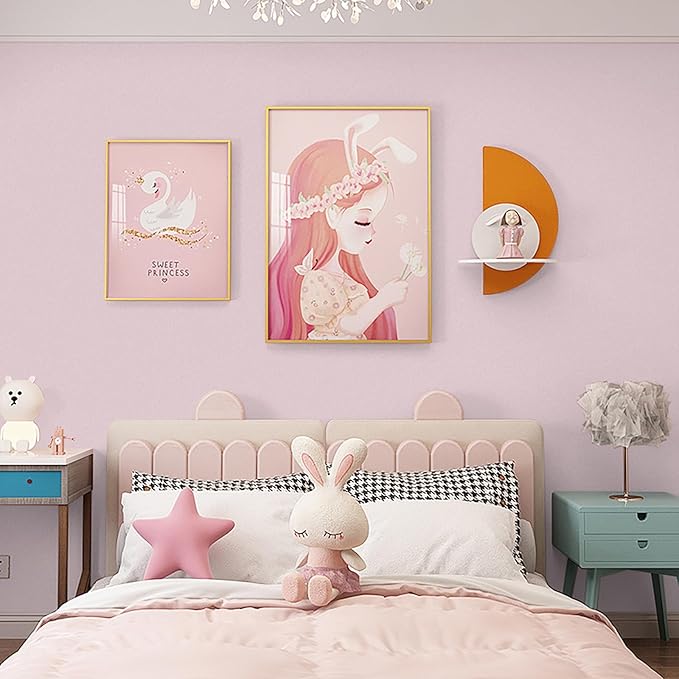 practicalWs Pink Wallpaper Peel and Stick with Tools, Light Pink Contact Paper Film Stick Paper 17.7'' x 393.7'' Self-Adhesive, Thickened Matte Solid Color Girly Wall Papers for Shelves Cabinets