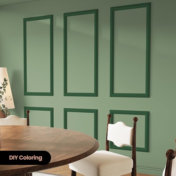 SmartStandard Pre-Cut Wall Molding Kit, 6-Frame Wainscoting Panels for Interior Wall Moulding Decor, Ready to Assemble Accent Panel