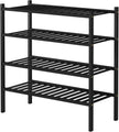 4 Tier Bamboo Shoe Rack for Closet Free Standing Wood Shoe Shelf for Entryway Small Space Stackable 27