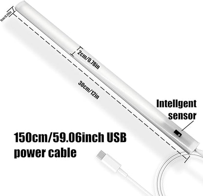 Under Cabinet Led Lighting with Hand Wave, 12 Inch Light Strip Bar, Daylight White 6000K Dimmable in USB Light, Small Thin Led Under Counter Lighting for Kitchen/Room/Shelf/Desk/Display Case (1)
