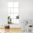 JUNEBRUSHS 8 Pack Self Adhesive Acrylic Mirror, Flexible Plastic Sheets Wall Stickers,2MM Thick Mirror,Frameless Small Mirror