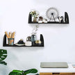 2 Pieces Rattan Wall Shelf ,16 inch Floating Shelves ,Rustic Wood Wall Mounted Storage Shelves ,Long Hanging Shelf, Natural Mounted Floating Shelvesfor Living Room Bathroom Kitchen BohoWall Decor