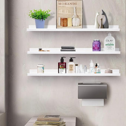 AZSKY 48 Inch Picture Ledge Shelf Floating Shelves Wall Mounted Set of 3 White