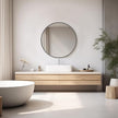 DUMOS Black Circle Mirror for Wall 24.02 inch, Bathroom Round Mirror for Over Sink, Bathroom, Entryway, Bedroom, Vanity