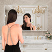 LOAAO 55x30 Inch White Metal Framed Bathroom Mirror for Wall, White Bathroom Vanity Mirror Farmhouse, Large Rounded Rectangle Mirror, Anti-Rust, Tempered Glass, Hangs Horizontally or Vertically