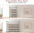 Bumusty 5-Tier Expandable Shoe Rack for Closet, 18“-33” Adjustable Shoe Rack for Small Space, Small Shoe Organizer for Front Door, Sturdy Metal,Green