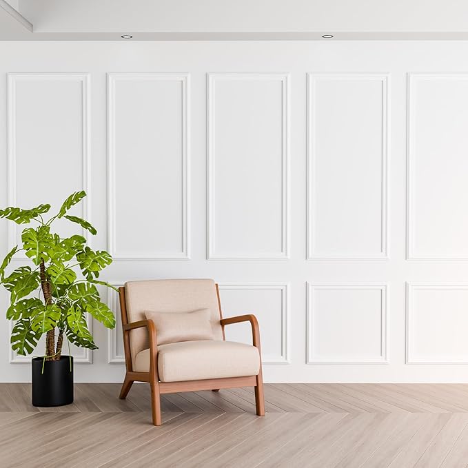 3 Sets Peel and Stick Pre-Cut Wall Molding Kit Wainscot Wall Panel Premade Wainscoting Panels for Interior Molded Home Moulding Decoration(Fashion)